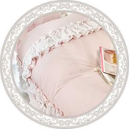 リボンティアードフリル布団カバー