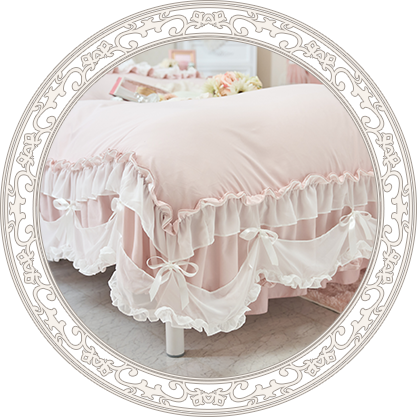 リボンティアードフリル布団カバー